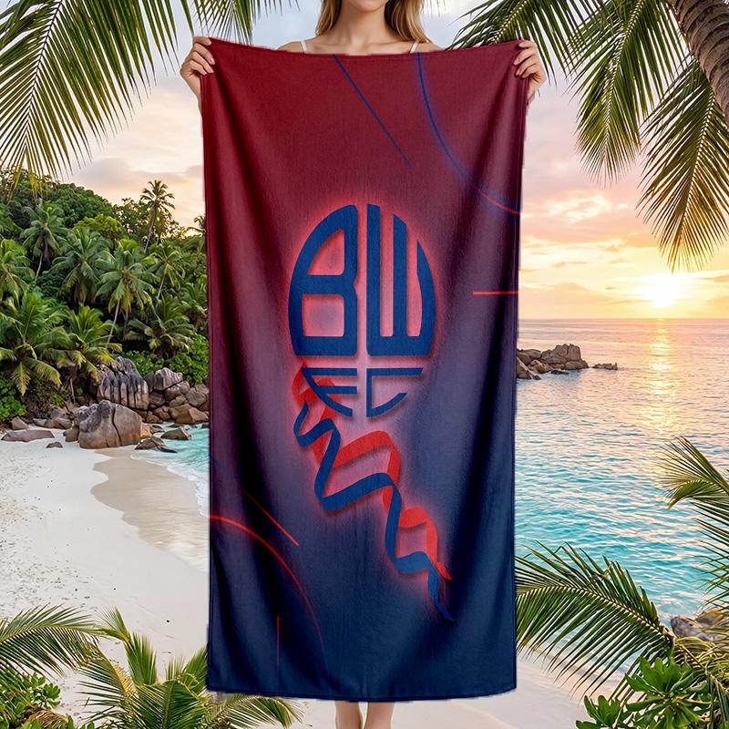 Bolton Wanderers FC Print Quick Dry Beach Towel Microfiber Absorbent Portable Travel Swimming Towel