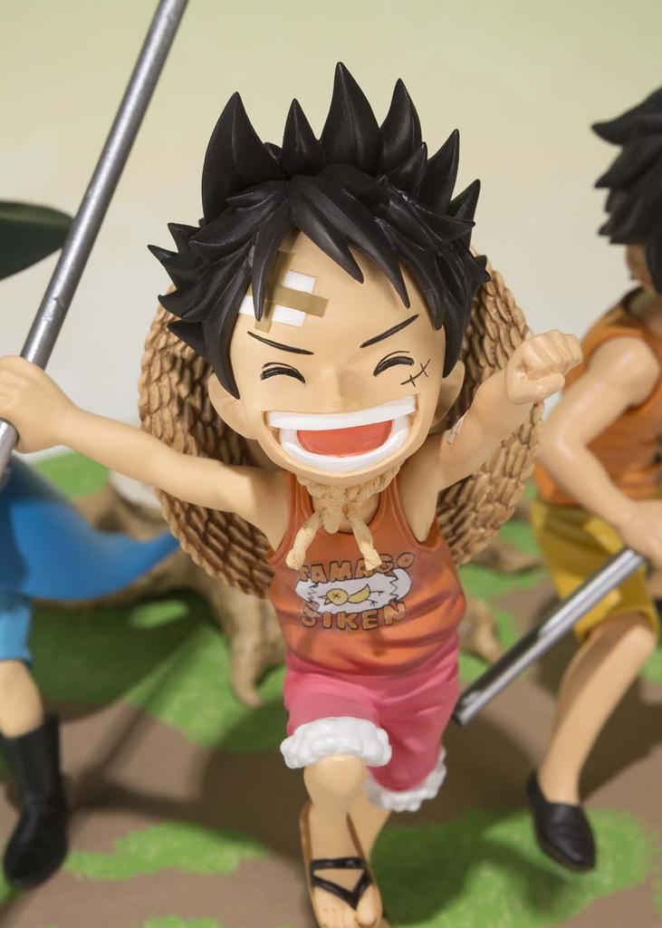 TAMASHII NATIONS Figuarts ZERO ONE PIECE Luffy Ace Sabo Promise 90 mm PVC ABS bemalte komplette Figur – Stiefbruder – ca.. &