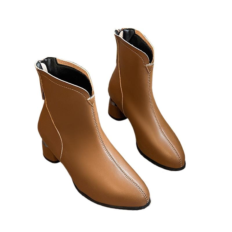 2025 Trend Vysoké podpatky Kotníkové Dámské Boty Špičaté Boty Zimní Značkové Nové Chelsea Elegantní Kancelářské Boty Chůze Sníh Botas Mujer