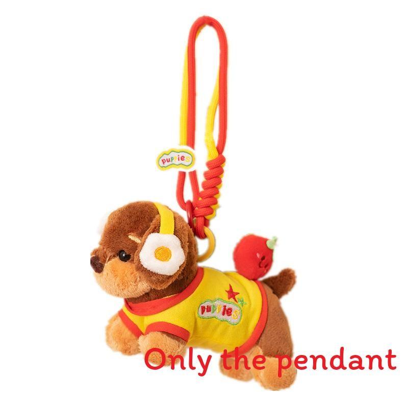 Burger Sausage Cute Dog Hamburger Nest Plush Toy Pendant Keychain Children For