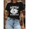 European Sizes Women'S T-Shirt with Humorous French Flair - "Touch a Mon Chat" Design for Cat Lovers