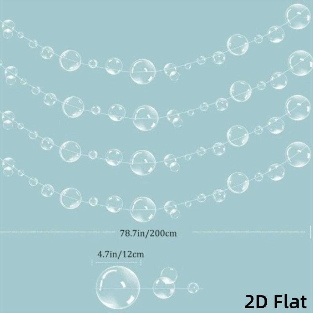 Transparent PVC Ocean Themed Party Decor 2m Party Favor Banners Bubble Hanging Banner Kids Party