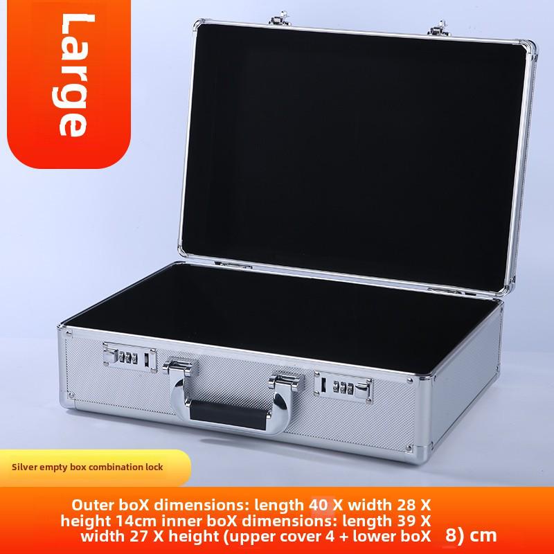 Cutie de scule portabilă din aliaj de aluminiu cu încuietoare pentru depozitarea feroneriei, documentelor și numerarului