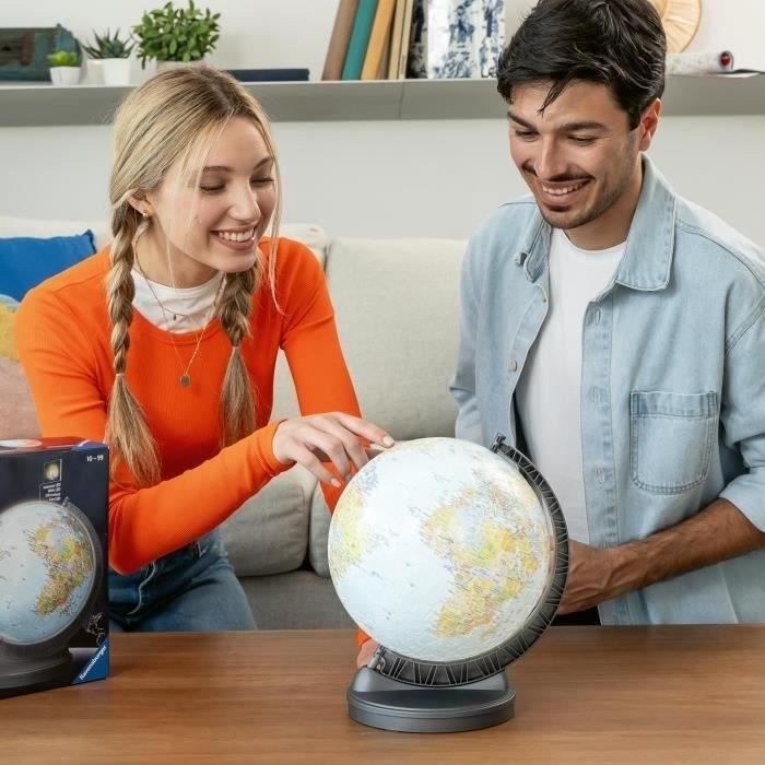 Puzzle 3d ball éducatif - globe terrestre lumineux - ravensburger - 540 pièces - a partir de 10 ans