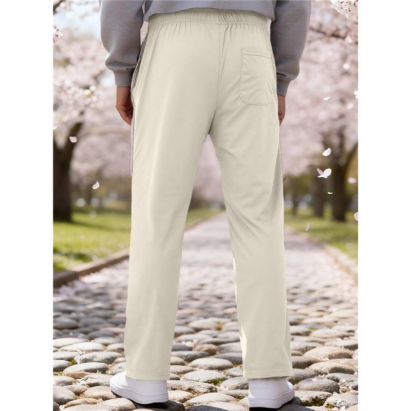 Pantaloni da Ginnastica a Strisce da Uomo Estivi Casual Gamba Dritta Pantaloni Atletici Vita Elastica Jogger