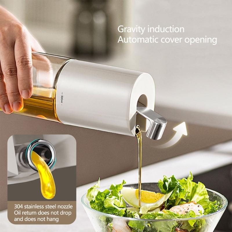 Bouteille d'huile automatique facile à utiliser Flasque à huile à fermeture automatique conviviale Bouteille d'huile pour les garde-manger domestiques et de bureau