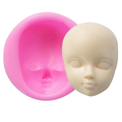 1pc Rosa Kuchen Form Silica Gel Zucker Drehen Form Puppe Gesicht Form Schokolade Form Küchengeschirr