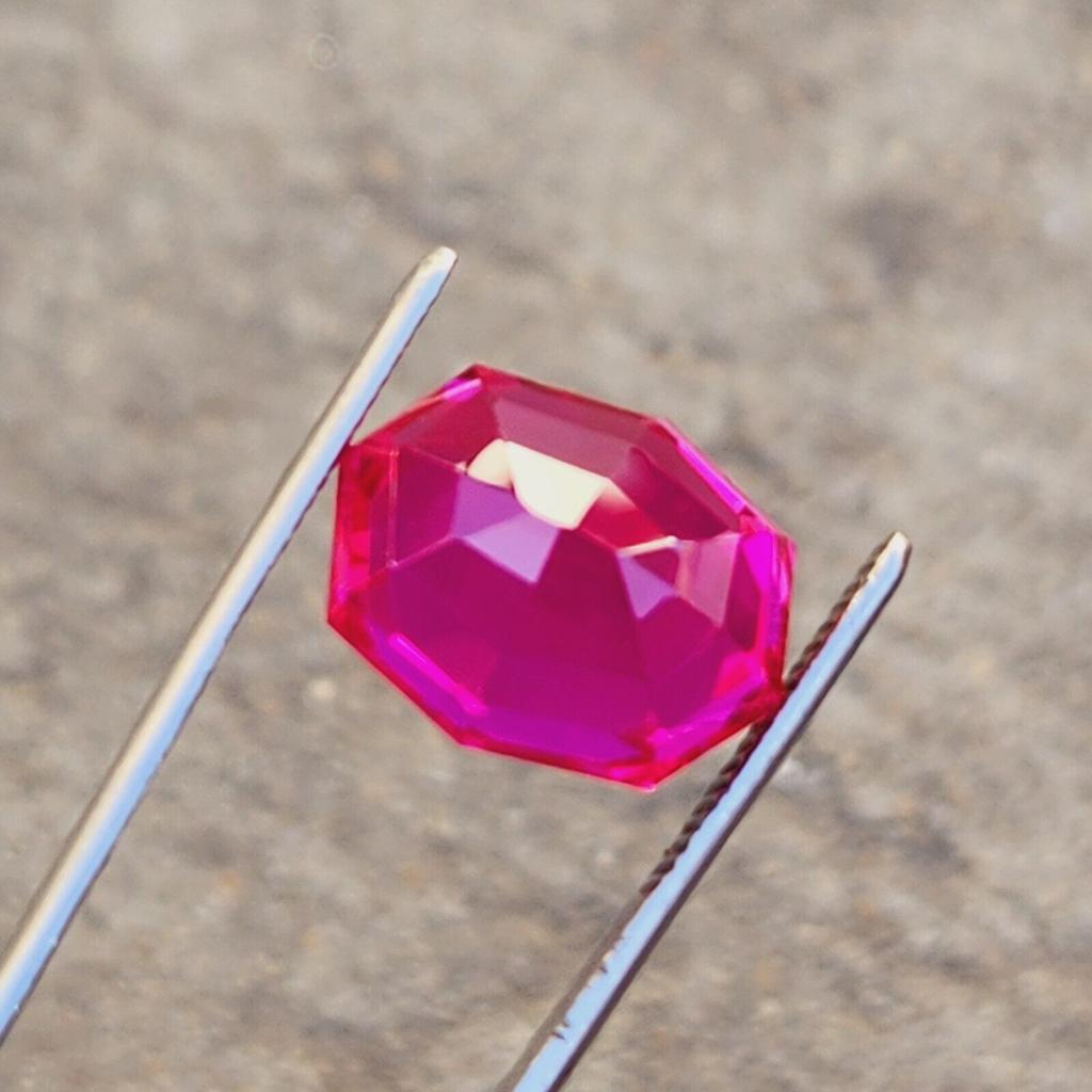19.20 Ct Natural Pink Padparadscha Certified Gemstone Octagon Cut Gemstone