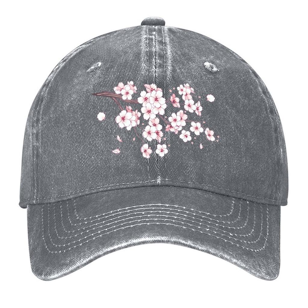 2026 Falling White Sakura Cherry Blossom Baseball Cap Beach Hiking Hat Luxury Man Cap Sun Cap Boy Child Women's