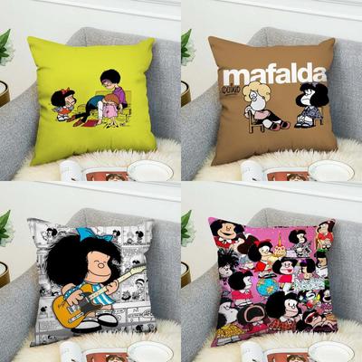 Mafalda Pillow Case For Car Sofa Decorative Home Doublesided Print Plush Square Throw Pillow Cushion Cover