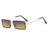 Luxury Metal Hinge Sunglasses, Retro Square Glasses, Exquisite Carving Craftsmanship, Slimming Unisex Sunglasses 3891