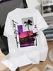 Los Angeles City of Angels Palm Tree Graphic Tee for Men Breathable Perfect for Summer Streetwear Style