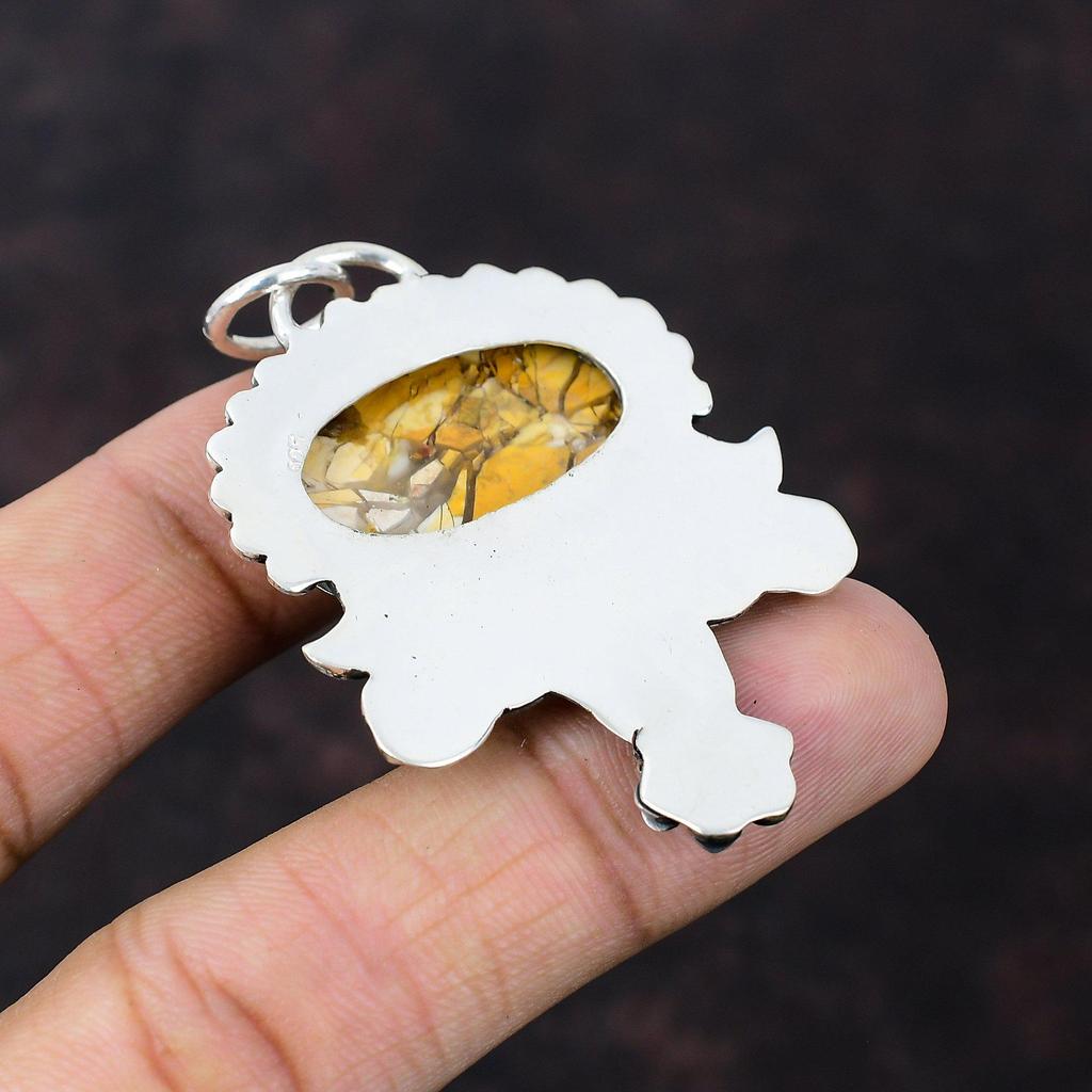 Brecciated Mookaite Pendant Handmade Jewelry 925 Sterling Silver Pendant Original Gemstone Jewelry Amazing Dragonfly Pendant Gift For Friend
