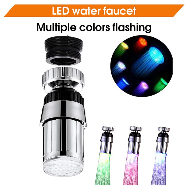 

Обертовий кран Нічний світильник Лампа Датчик Гідроенергетичні світлодіодні ліхтарі Душова лійка Нічні світильники для ванної кімнати З визначенням температури