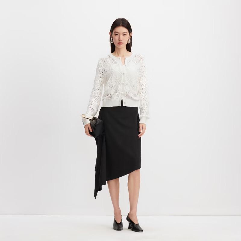 VEROMODA Women's Pure Cotton Ribbed Knit Cardigan