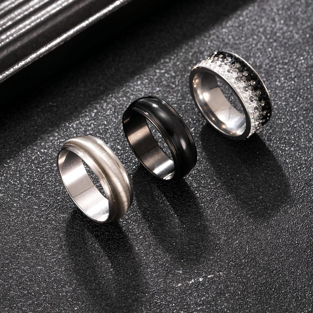 Men's Titanium Steel Cross Cat's Eye Ring: Fashionable Index Finger Accessory