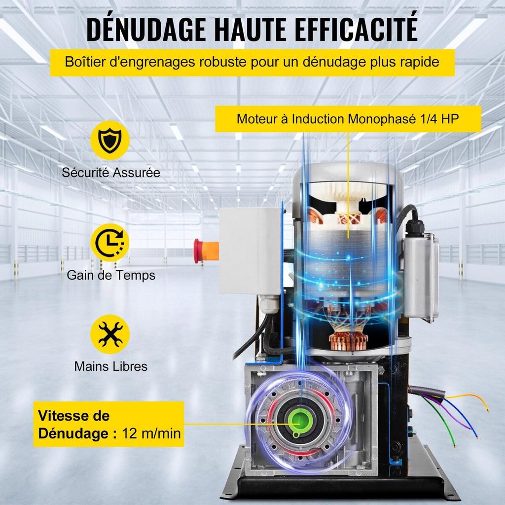 1,5-38MM Automatische Kabelstripper 370W Soorten Metalen Kabel Draadstripper Met 10 Messen Aangedreven Elektrische Kabelstripper 15 M/Min