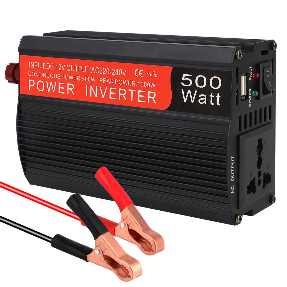 

Автомобильное зарядное устройство Адаптер питания Автомобильный инвертор Модифицированный синусоидальный инвертор Розетка с USB 12 В 220 В Преобразователь напряжения Универсальный 500 Вт