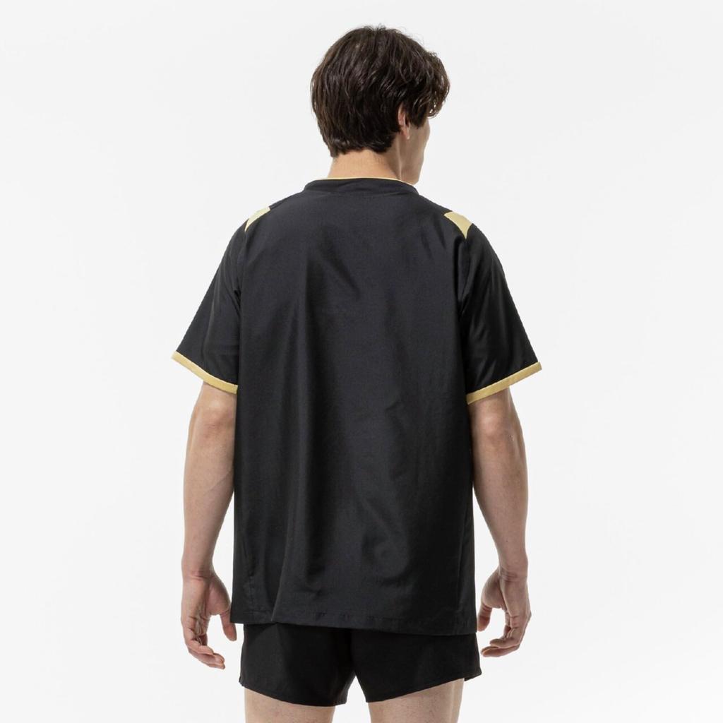 Volleyball wear BASIC short-sleeved training top V2MEB530 Unisex Black x Gold L
