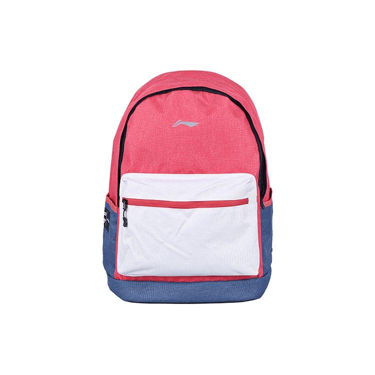 

Li-Ning Sports Lifestyle Series Casual Color Block Zipper Backpack Unisex Backpack Orange Red ABSQ564-3 Orange Red