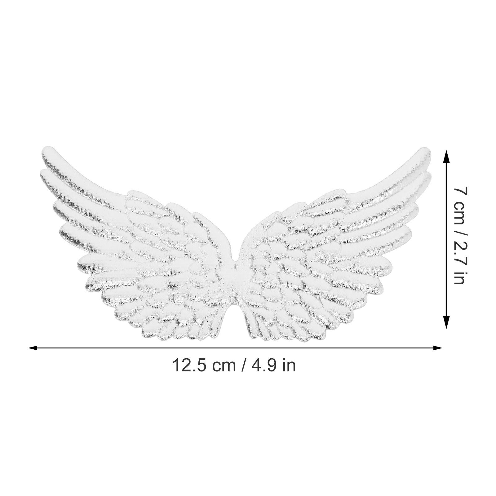 

12Pcs Mini Angel Wings Decorative Fabric Patches DIY Jacket Clothes Bags Repair Small Wings Craft DIY Wing Wing Decor серебряный