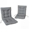 Outdoor Seat Cushion with Backrest and Ties, Water-Repellent Cushion for Indoor and Outdoor Use, Light Grey