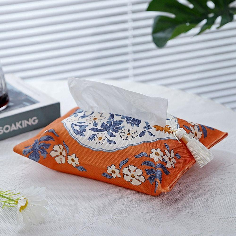 Rectangle Short Plush Tissue Bag 18x24cm Napkin Paper Box Retro Tissue Box Holder  Office