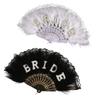 Elegant Lace Feather Fan Cooling Lace Fan For Bridal Wedding Photography Accessories And Cooling Decoration