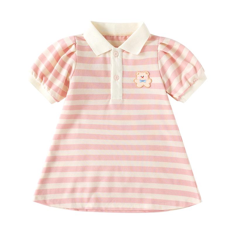 

Летнее платье-поло в корейском стиле 2024 для маленьких девочек - Модный дизайн с лацканами принцессы 110 cm