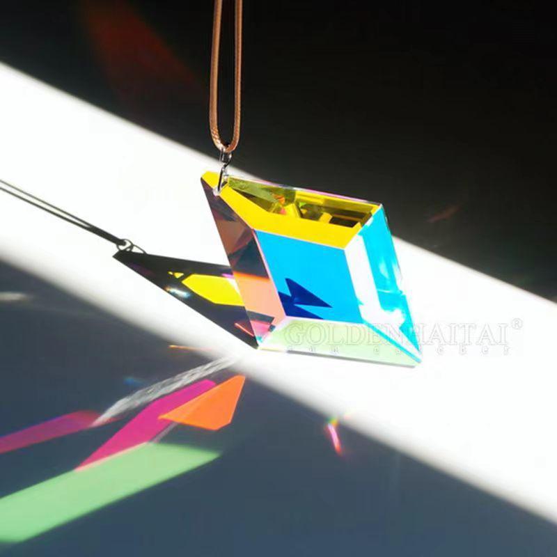 Colorful Light Prism Sun Catcher Cube - Glass Ornament and Creative Decompression Gift