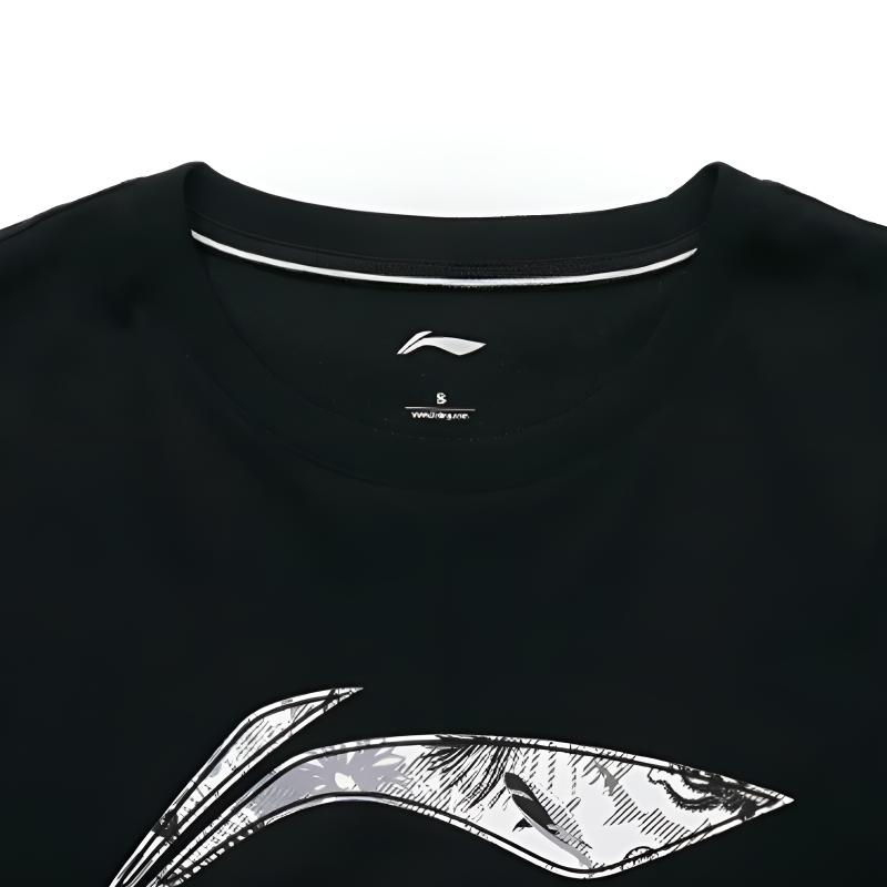 Li-Ning Letter Logo Printed Fashionable Versatile Round Neck Pullover Short Sleeve T-Shirt Casual Sports Suit Unisex Tops AHSVD53-1+AKST543-3