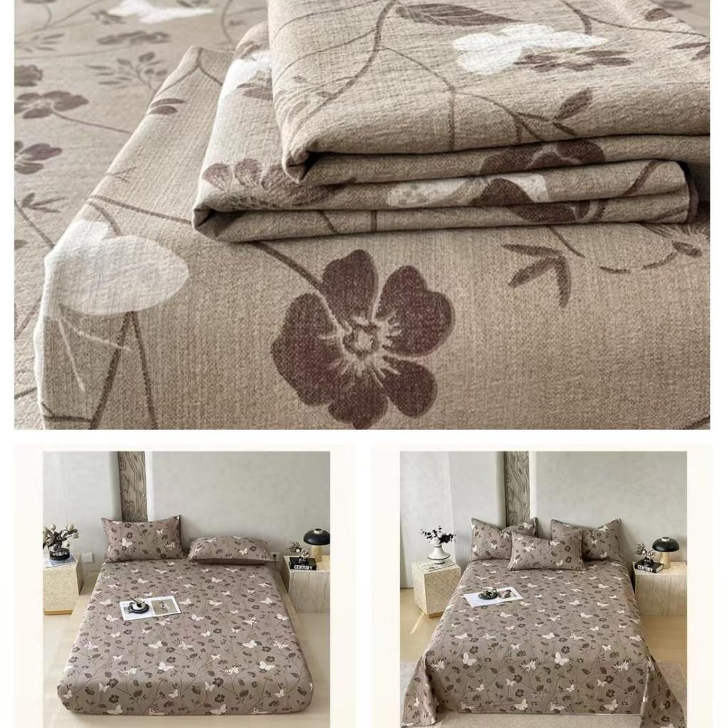 Retro-Stil Rutschfeste Weiche Leinen-Baumwolle Spannbettlaken, Doppellagige Crinkle-Gaze, Schrumpffrei, Atmungsaktiv, Verdickte Tagesdecke R