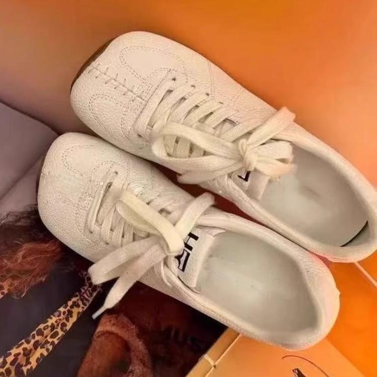 Time Line - Minimalist Litchi Pattern Structure German Training Shoes 4cm 2025 Summer New Comfortable Soft Sole Casual Shoes Women