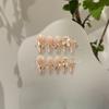 Women Press‑On Nails Pure‑Handmade Autumn Winter Brown Blush Pile Rhinestone Sparkling False Nail Patches
