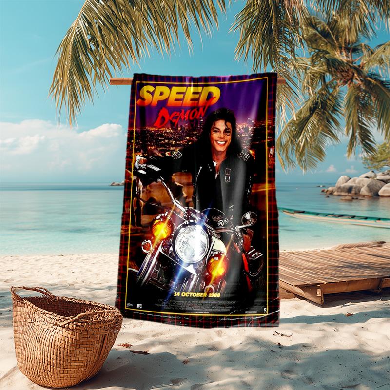 Amerikanische Musik Rock Michael Joseph Jackson Strandtuch Outdoor Camping Urlaub Schwimmen Strandtuch Outdoor Saugfähiges Badetuch Y4