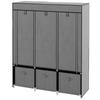 Fabric Wardrobe made of Non-Woven Fabric, Folding Wardrobe, incl. 3 Drawers, 125 cm x 43 cm x 162.5 cm, Grey