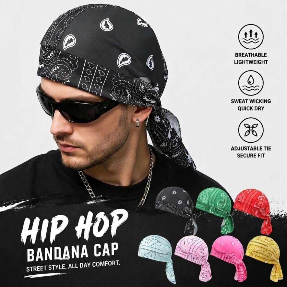 Cashew Print Cycling Headscarf Breathable Men's Pirate Hat Paisley Printed Headscarf For Men Women