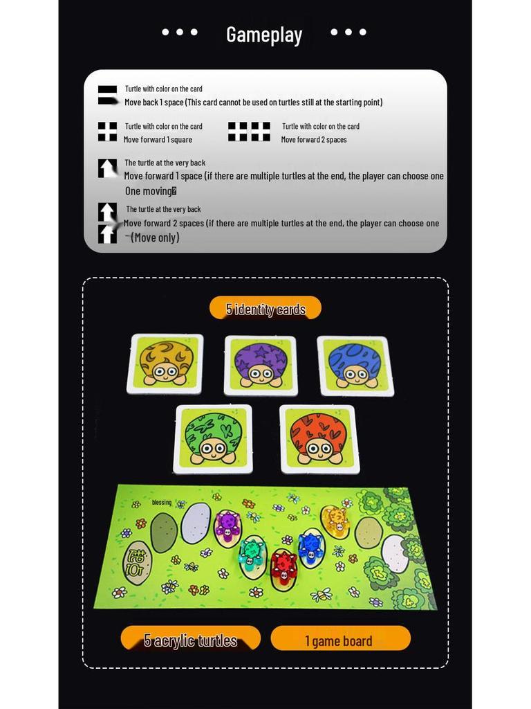 Run Run Turtle: High-Quality Wooden Educational Board Game for Kids