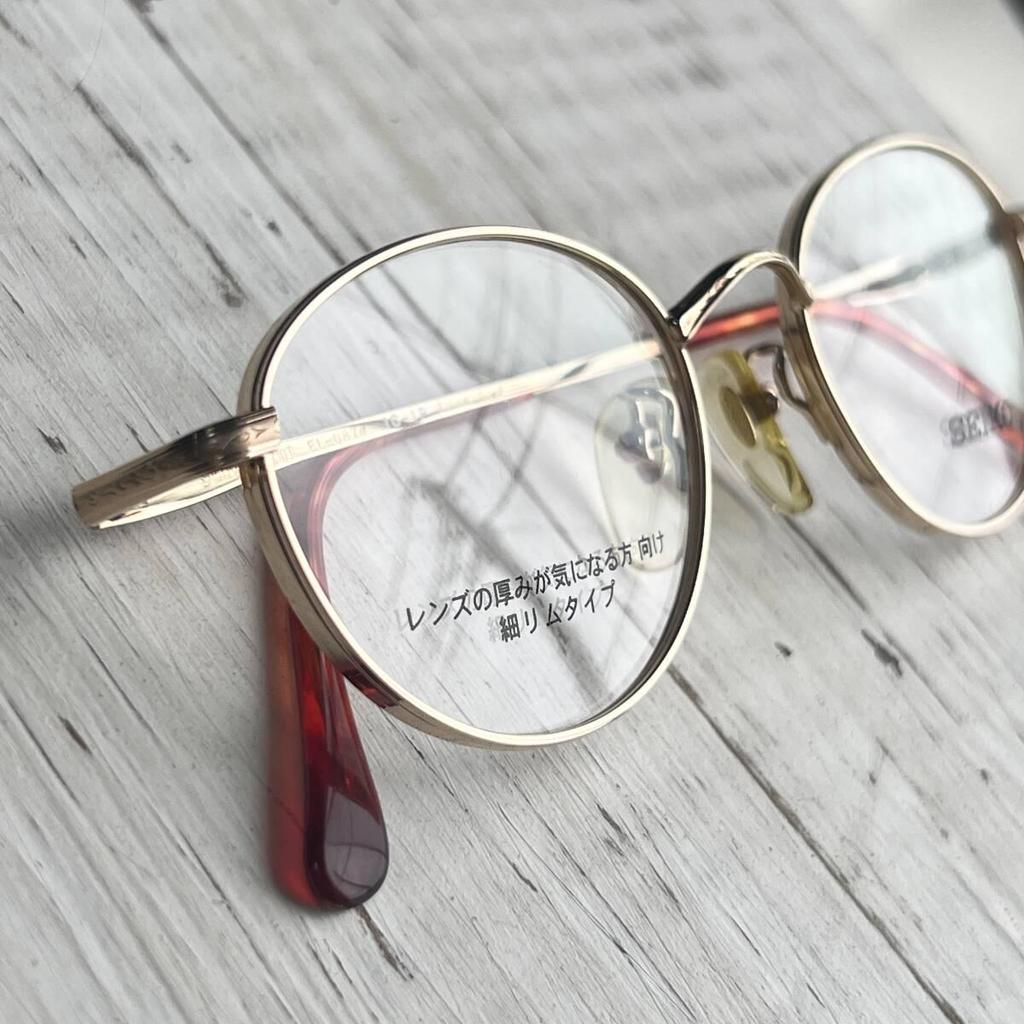 Used SEIKO Domestic Vintage Eyeglasses Frame Glasses Round Type EL-0874 GOLD Gold Women's Eyewear 4819-140