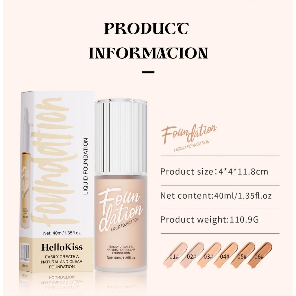 Clear and Docile Natural Makeup Foundation, Light Concealer, Waterproof and Oil Control Foundation