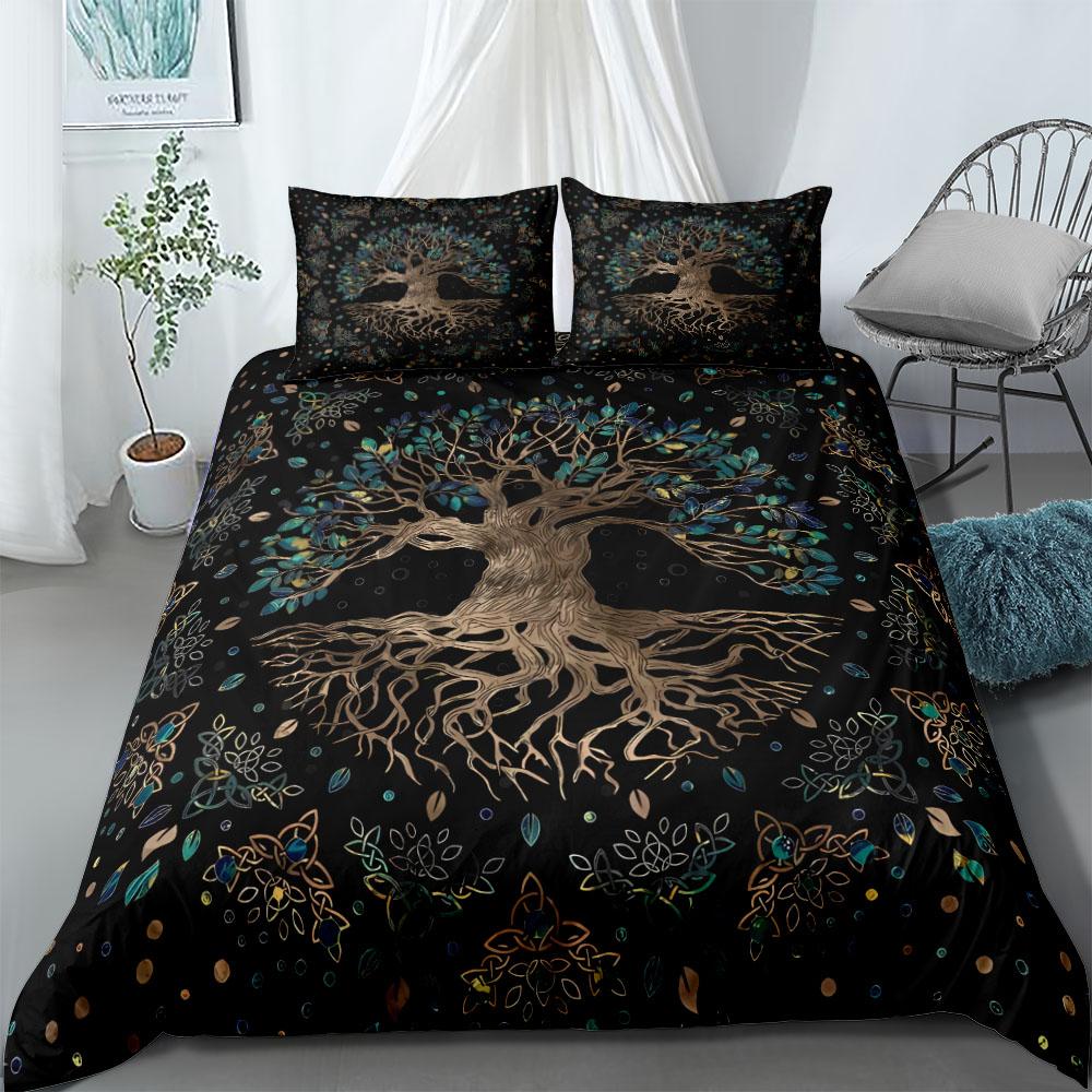 Celtic Tree of life Yggdrasil Duvet Cover Set UK Single Double Queen US Twin Full King Size Among Bed Linen Set