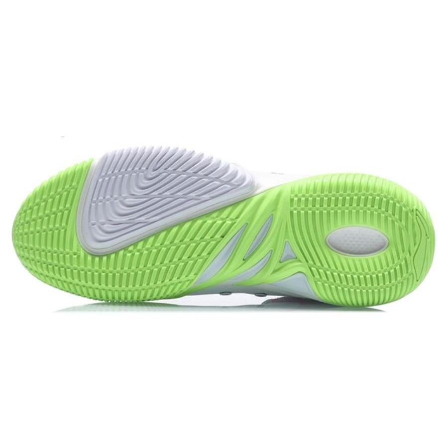 Li Ning Badfive 1 Badfive Abrasion Resistant Cushioning Slip Resistant Mid Top Basketball Shoes Men's White Green ABFQ015-2