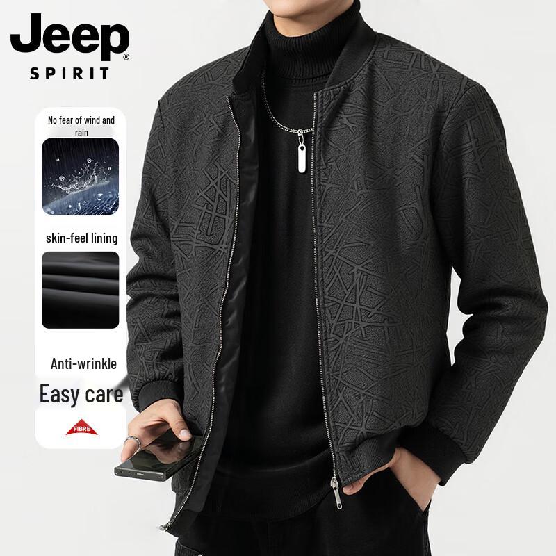 JEEP SPIRIT Men s Stand-up Collar Business Jacket 56/2XL