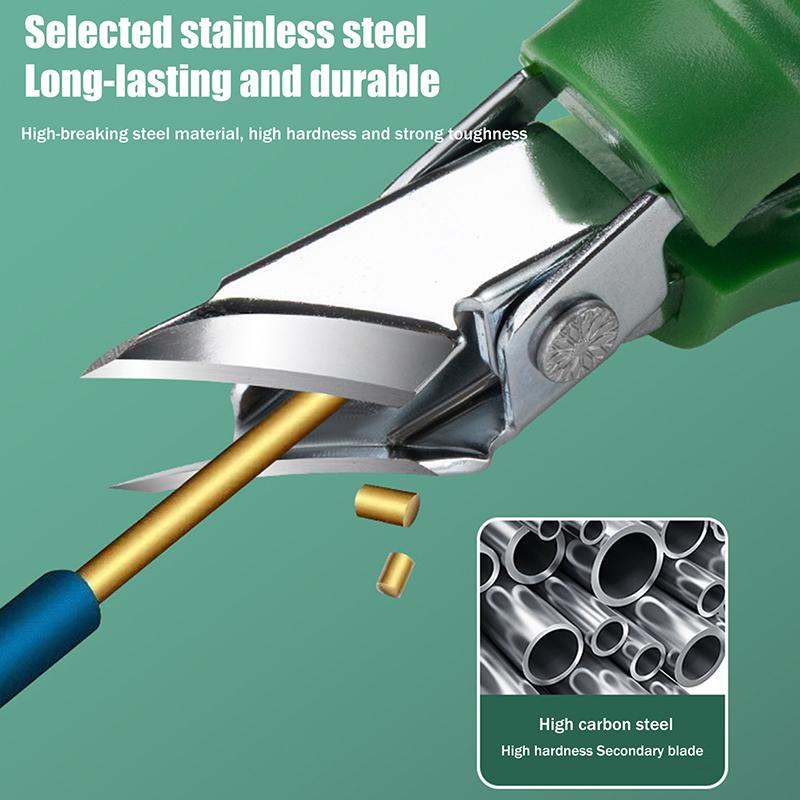 Durable Slant Edge Nail Clipper Large Opening Splash-Proof Nail Trimmers Nail Pliers Green Bamboo Shape Household Manicure Tools