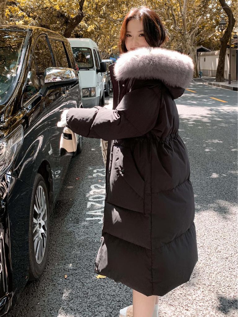 2024 Plus Size Maternity Over-the-Knee Slimming Down Jacket for Women
