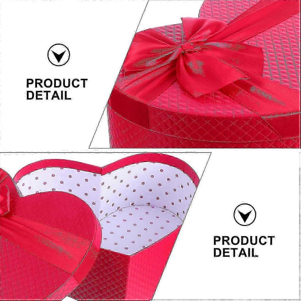Heart Shaped Boxes with Bow Lids for Candy Storage