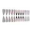 European and American long pointed nail nail patch silver glitter wearing nail French black line wearing nail sticker