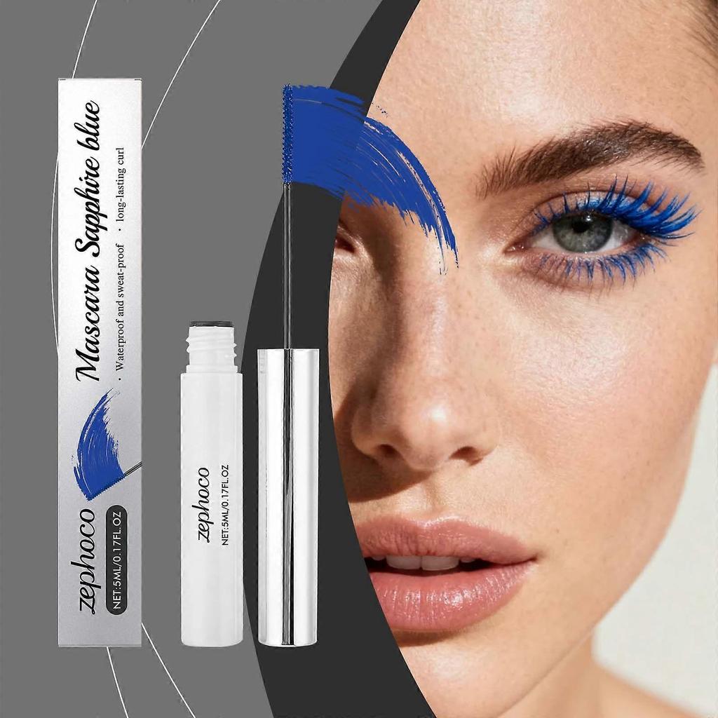 Zephoco Blue Curl Mascara  Naturally Shapes, Smooth Curl, Long-Lasting, Smudge-Resistant Makeup Mascara