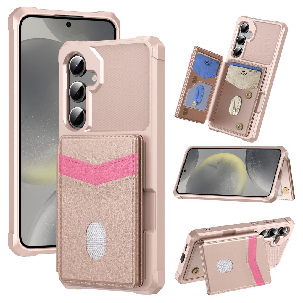 For Samsung Galaxy S25 FE Case RFID Blocking Card Slot Kickstand Leather + TPU Phone Cover