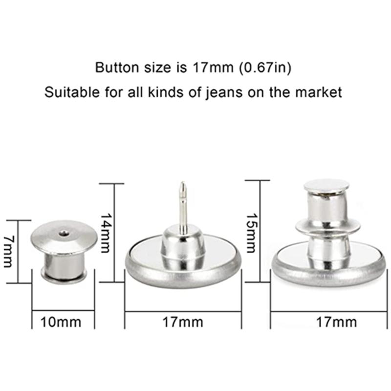 4 bucăți cu cataramă pentru blugi fără unghii